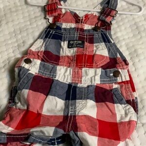 OshKosh B'gosh Red and Blue Overalls for Playful Adventures
